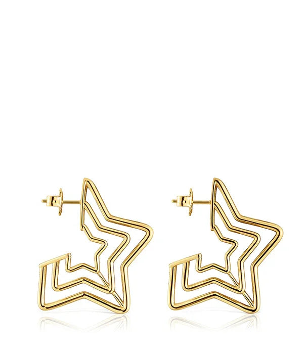 עגילי סטאר זהב בעיצוב כוכב, אופנה יוקרתית לנשים מבית CHOZEN