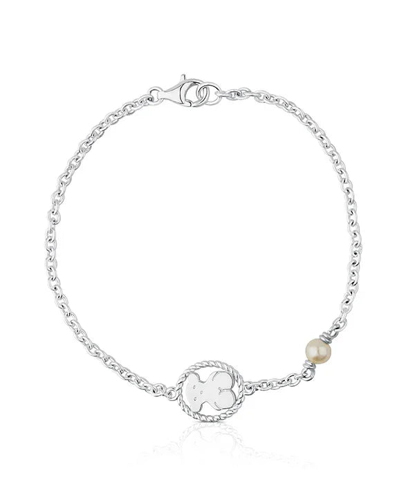 צמיד כסף עדין CHOZEN עם תליון עגול ופנינה קטנה, תכשיטי אופנה יוקרתיים