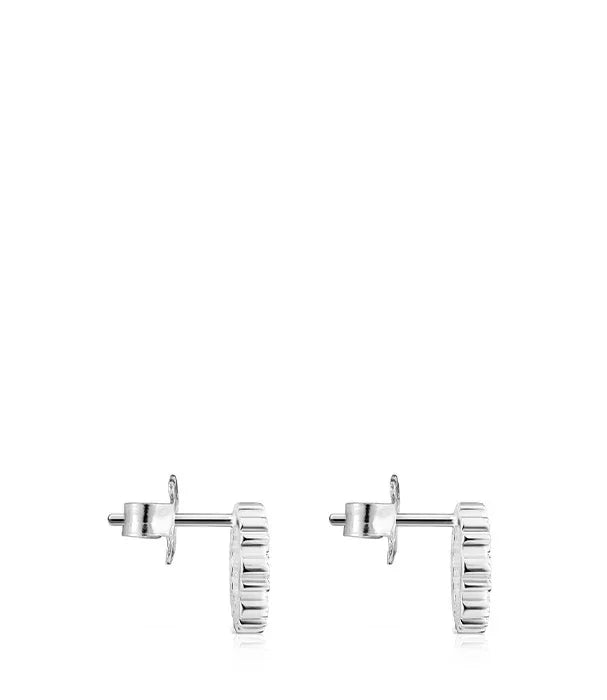 עגילי כסף עדינים בצורת עיגול, תכשיטי CHOZEN, עיצוב יוקרתי לאשה אופנתית