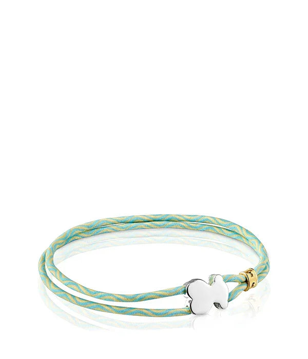 צמיד אופנתי עם שרוך ירוק-צהוב ותליון פרפר כסף, מבית המותגים המובילים ב-CHOZEN