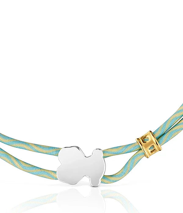 צמיד חוט טורקיז עם קישוט עץ כסף ואבזם זהוב, תכשיט אופנתי מבית CHOZEN