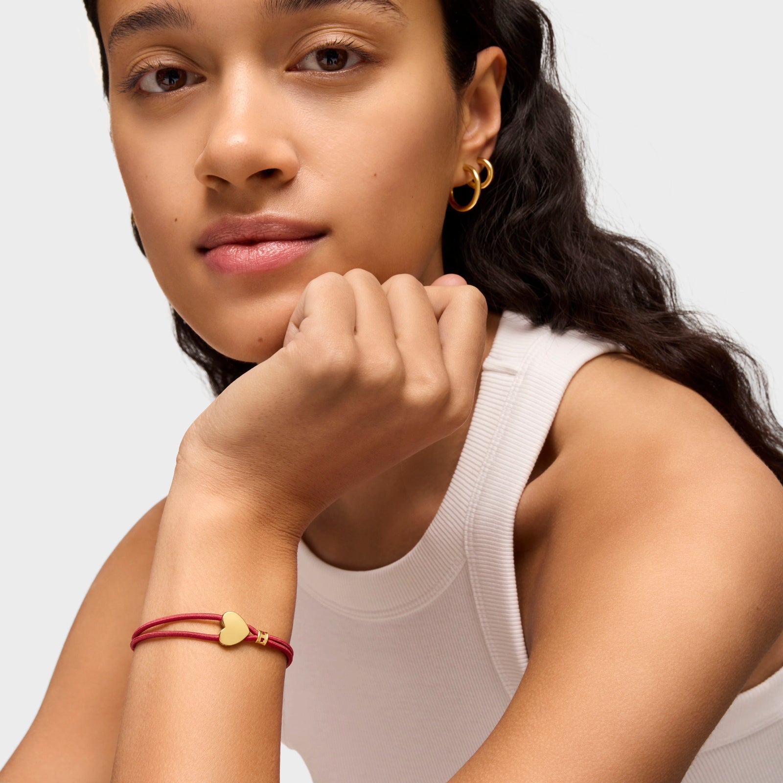 טואוס צמיד לב מוורמיל Sweet Dolls אלסטי אדום