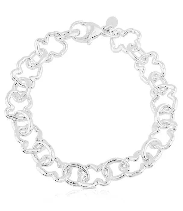 צמיד כסף יוקרתי עם חוליות מעוצבות, תכשיטי CHOZEN, קבוצת אלפא