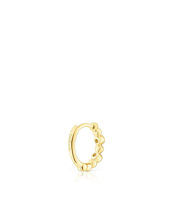 עגיל חישוק זהב יוקרתי בעיצוב חרוזים, מותג CHOZEN, תכשיטי אופנה לנשים