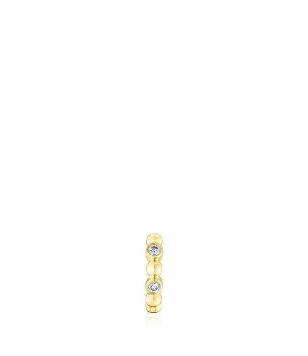 עגיל זהב מעוצב עם שלושה יהלומים, תכשיטי CHOZEN, אלפא יבואן רשמי