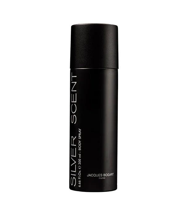ספריי גוף לגבר Silver Scent של Jacques Bogart בעיצוב שחור, מוצר ייבוא קבוצת אלפא