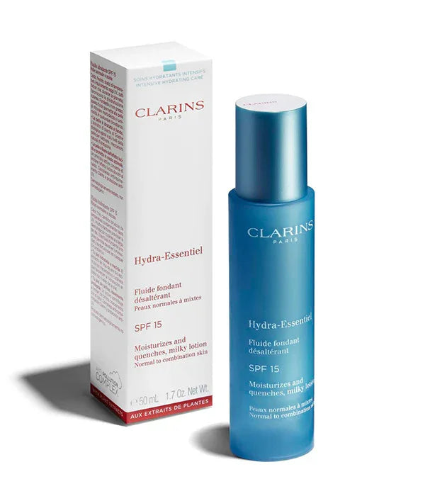 קרם לחות פנים קלרינס Hydra-Essentiel SPF 15 עם קופסה, מוצר טיפוח עור מבית CHOZEN