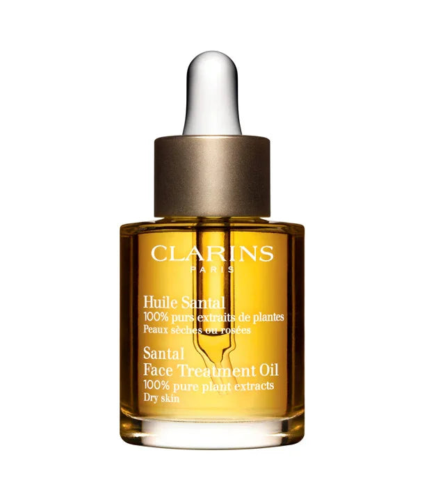 שמן טיפוח פנים קלרינס Huile Santal לבעלות עור יבש, מבית המותגים המובילים ב-CHOZEN