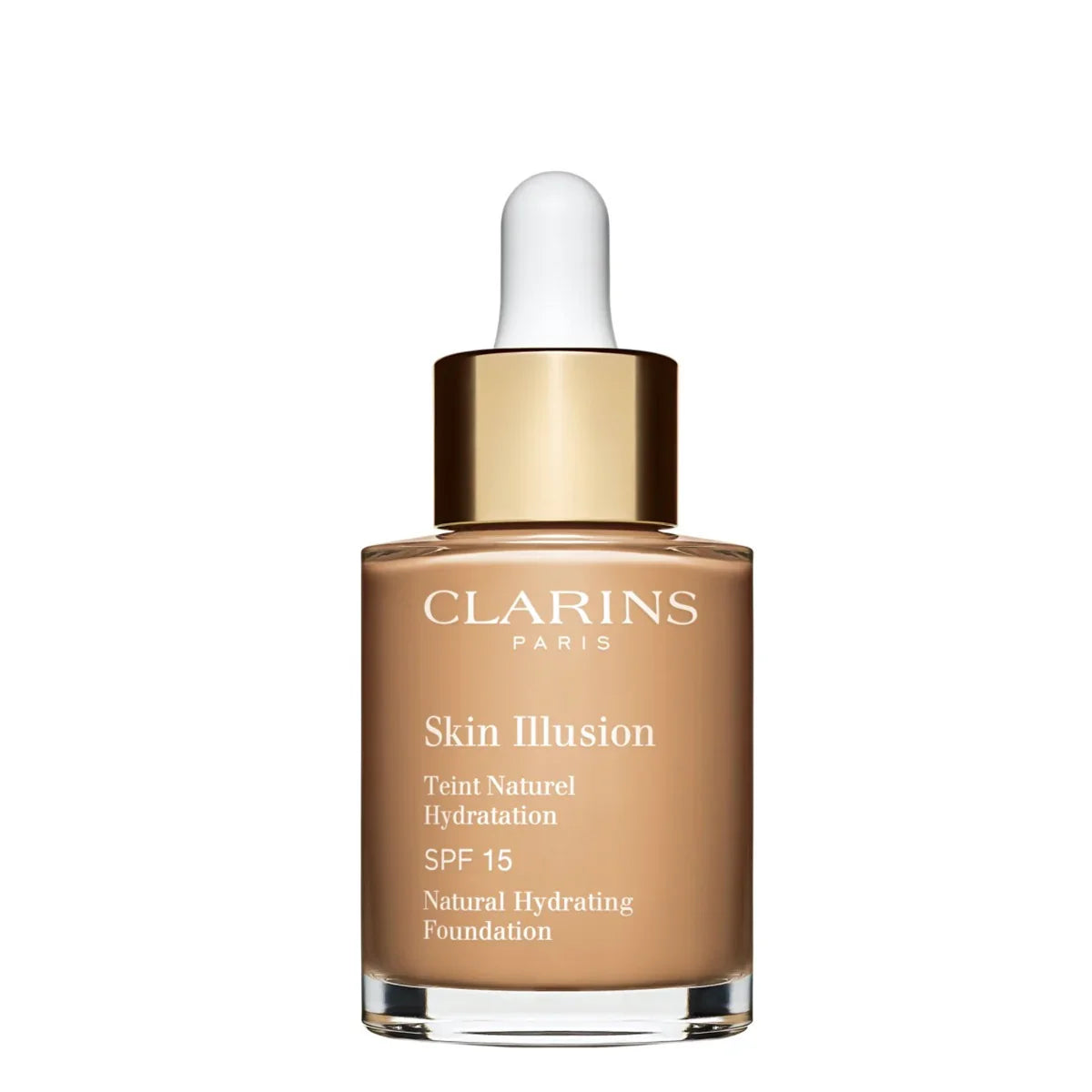 מייקאפ קלרינס Skin Illusion SPF 15 בבקבוק עם טפטפת, מוצר קוסמטיקה יוקרתי מ-CHOZEN