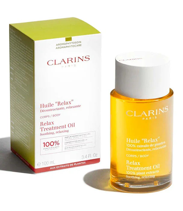שמן גוף מרגיע Clarins Relax ליד האריזה הרשמית מבית CHOZEN, 100 מ"ל, טיפוח יוקרתי