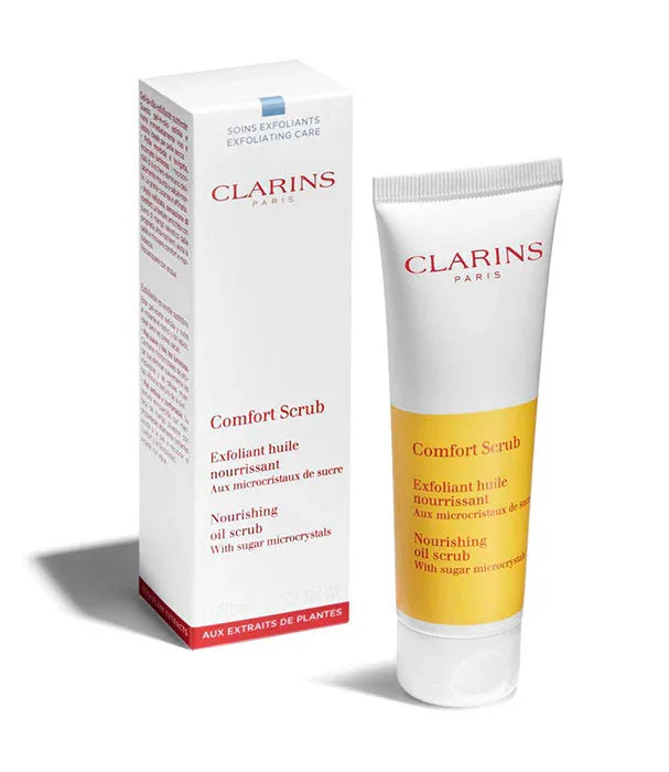 פילינג Clarins Comfort Scrub שמן סוכר, מוצר קוסמטי מבית מותגי היוקרה באתר CHOZEN
