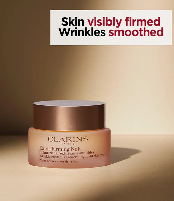 קרם לילה Clarins Extra-Firming Nuit לעור יבש, מארז יוקרתי, מוצג באתר CHOZEN מבית קבוצת אלפא