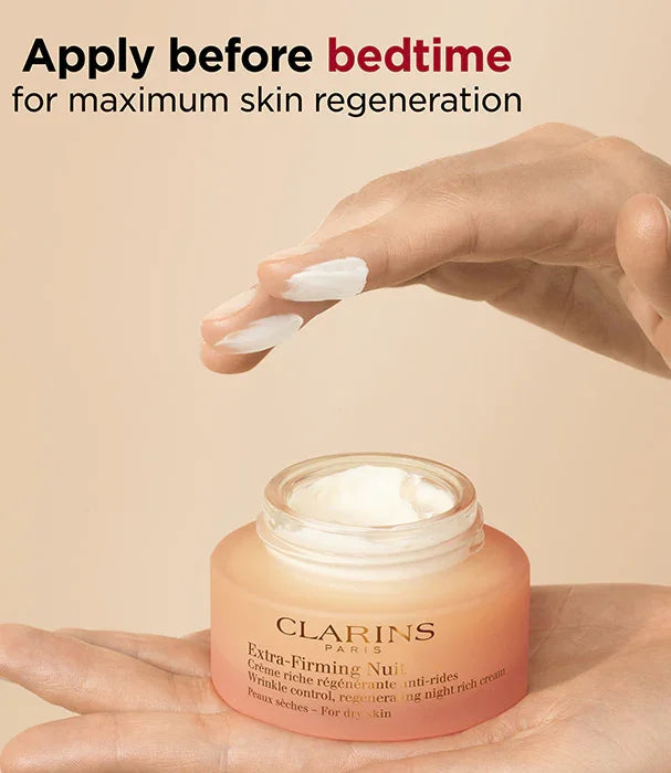 קרם לילה קלרינס לאנטי-אייג'ינג בעיצוב יוקרתי, מריחה ידנית, מומלץ על ידי CHOZEN