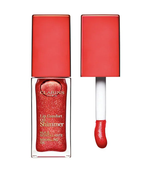 שמן שפתיים קלרינס אדום מנצנץ, Clarins Lip Comfort Oil Shimmer, מוצר יופי מבית CHOZEN