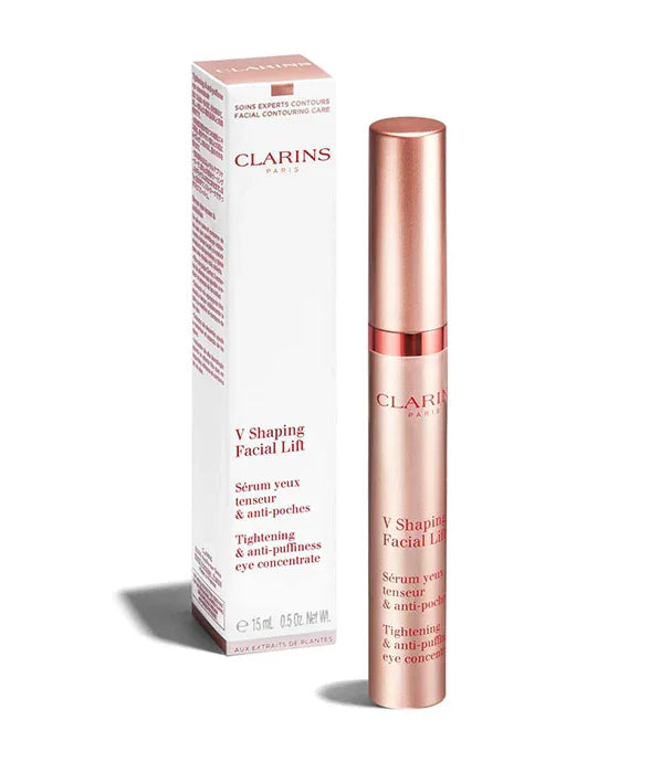 סרום עיניים קלרינס V Shaping Facial Lift מארז ורוד ממותג, מוצר טיפוח יוקרתי ב-CHOZEN