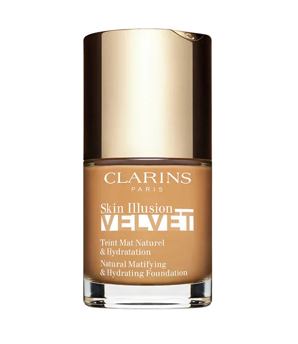 מייקאפ קלרינס Skin Illusion Velvet בגוון טבעי עם פקק זהב, מותג יוקרה באתר CHOZEN