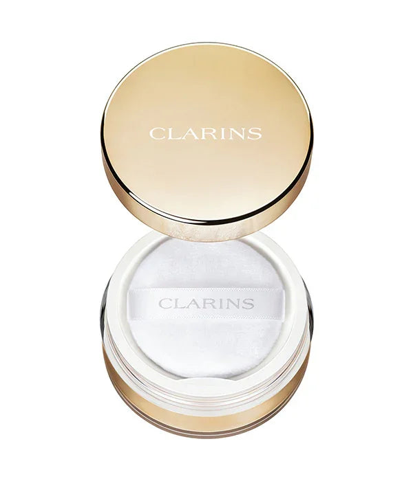 פודרה קלרינס Clarins עם מכסה זהוב, מוצר איפור יוקרתי באתר CHOZEN
