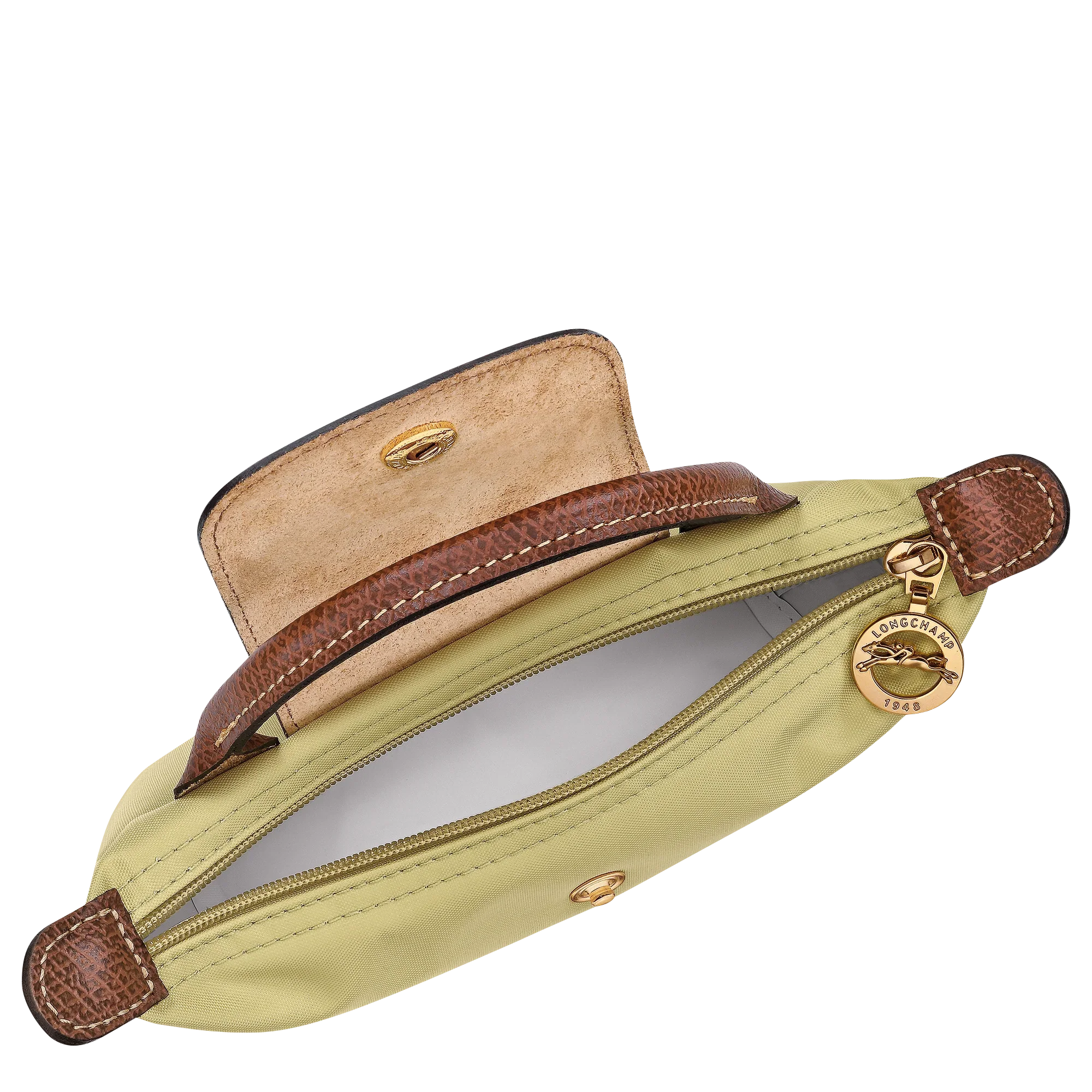 תיק מעוצב לנשים של Longchamp עם רוכסן ותווית זהב, נמכר ב-CHOZEN מותגים מובילים
