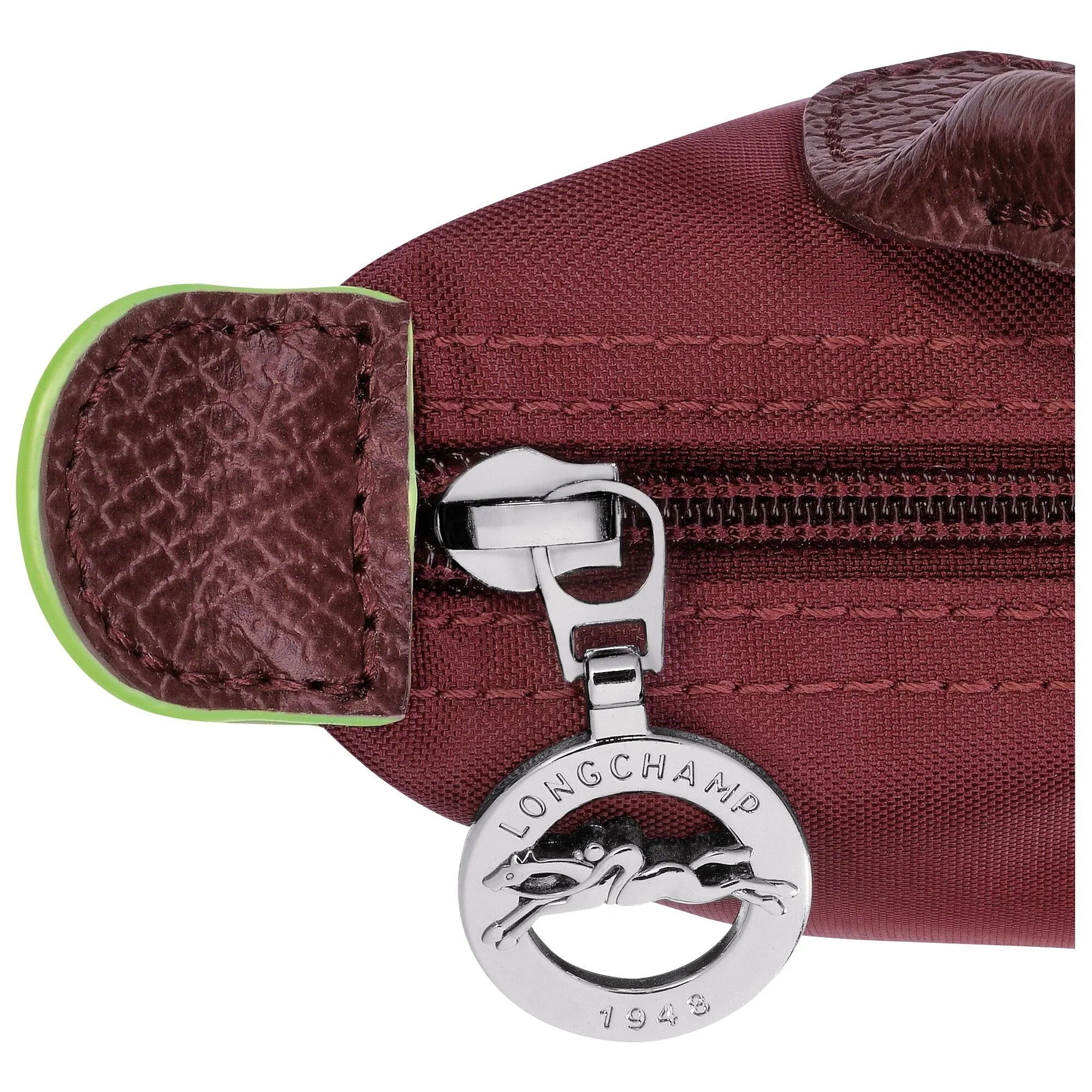 רוכסן תיק יוקרה בורדו עם תג מתכת LONGCHAMP, עיצוב אלגנטי, מותגים מובילים ב-CHOZEN