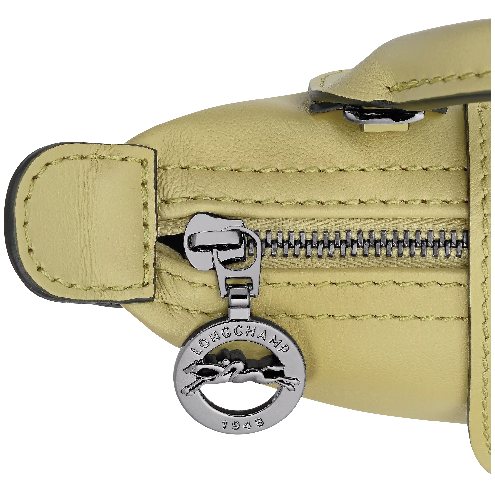 רוכסן תיק עור צהוב של לונגשאם עם לוגו, מבית CHOZEN מותגים מובילים