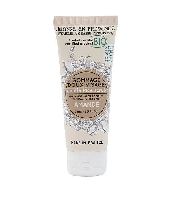 סקראב פנים עדין ג'ין אן פרובאנס עם שקדים 75 מ"ל, מוצר טיפוח טבעי מאושר, מבית CHOZEN