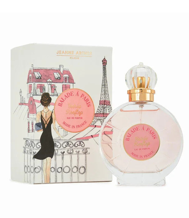 בושם Balade à Paris של Jeanne Arthes עם קופסה מעוצבת באיורי פריז ונוף מגדל אייפל