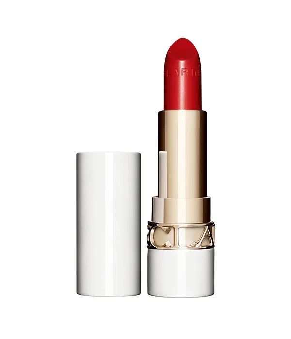 שפתון אדום יוקרתי עם מכסה לבן ועיצוב זהב, מוצר טיפוח מהמותגים המובילים ב-CHOZEN