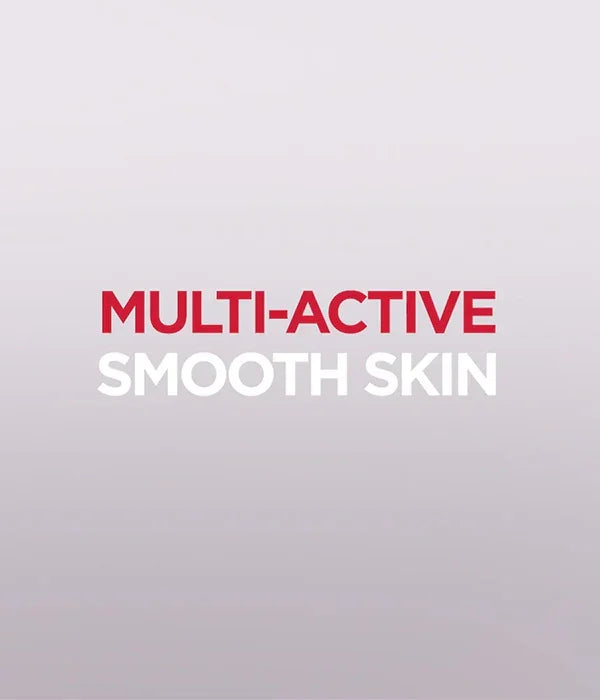 כיתוב באנגלית על רקע אפור: MULTI-ACTIVE SMOOTH SKIN, קשור לטיפוח העור באתר CHOZEN