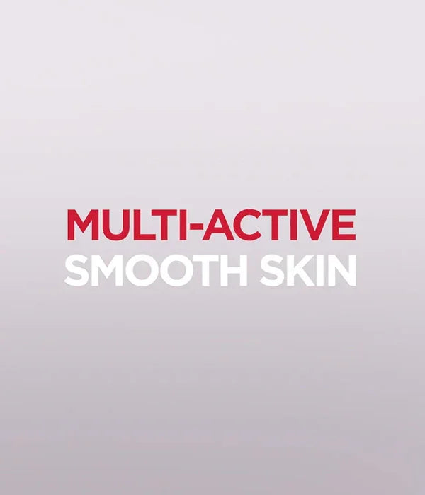 טקסט פרסומי על רקע בהיר: MULTI-ACTIVE SMOOTH SKIN, מוצר טיפוח עור של CHOZEN