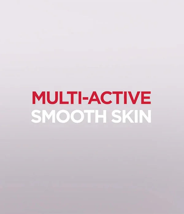 טקסט בעיצוב מודרני: Multi-Active Smooth Skin על רקע בהיר, קמפיין טיפוח של CHOZEN