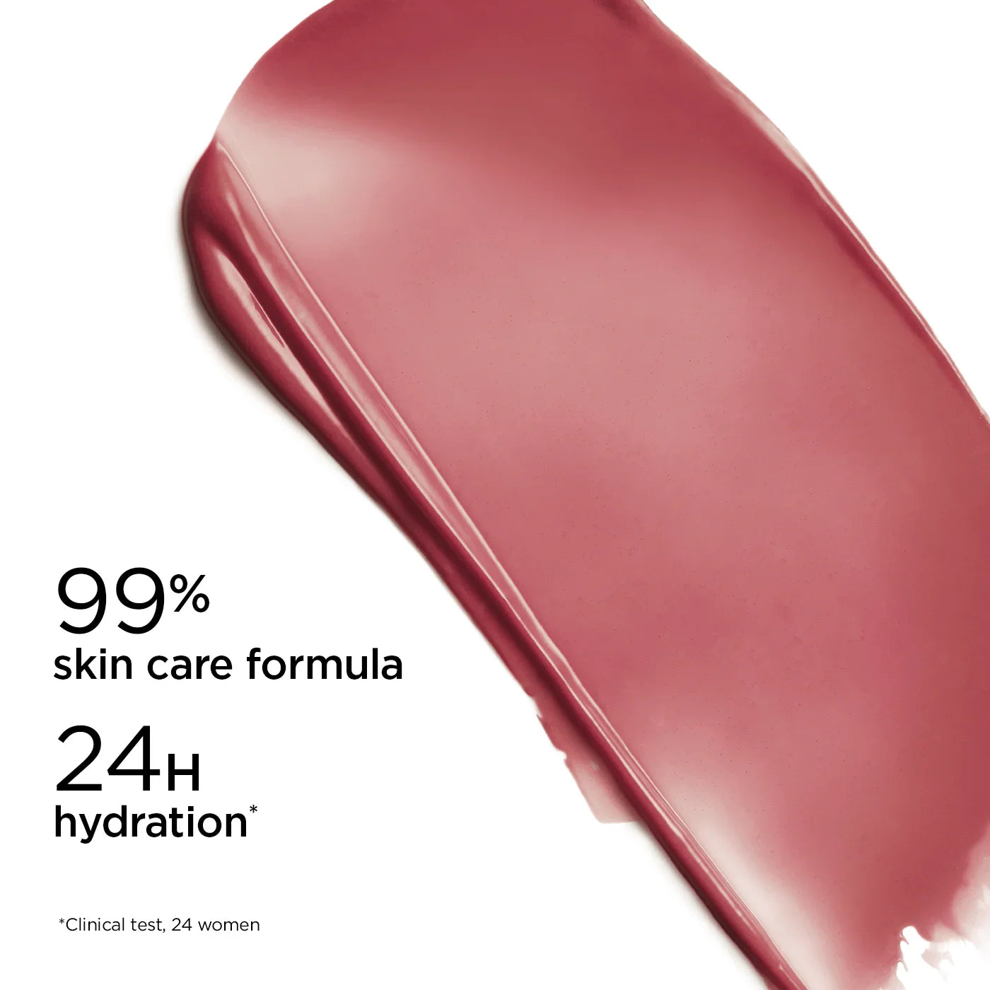 מריחה של שפתון בגוון ורוד, פורמולה טיפוחית עם לחות ל-24 שעות, מבית קבוצת אלפא CHOZEN