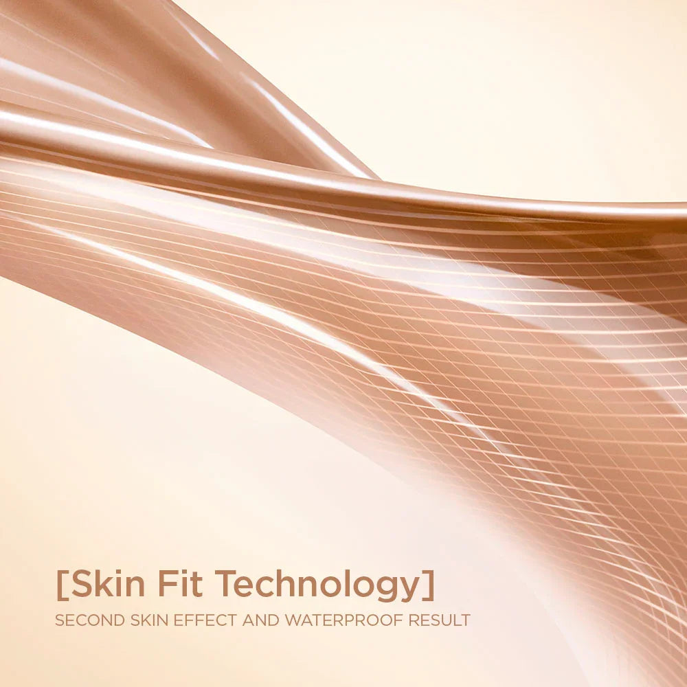 גרפיקה מופשטת בנושא טכנולוגיית Skin Fit, אפקט עור שני, עמיד במים, CHOZEN
