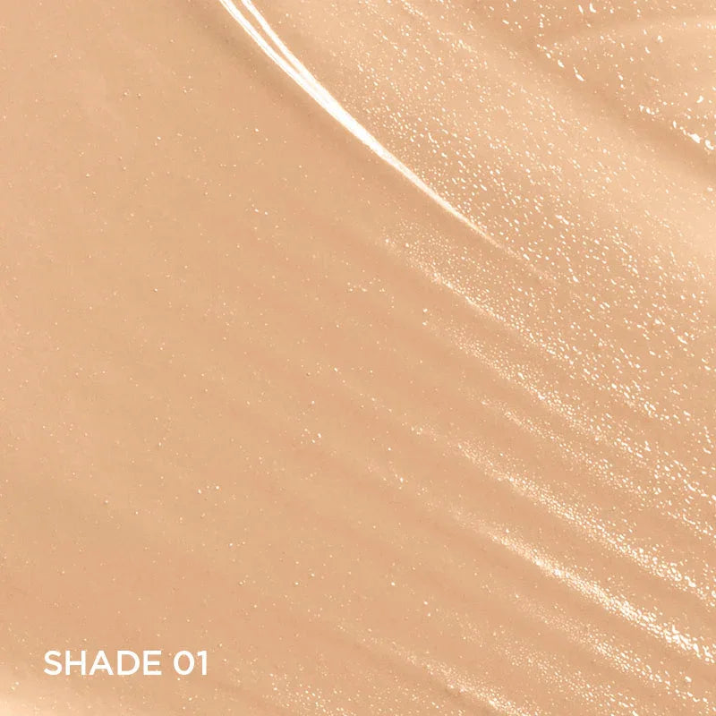 מרקם מייקאפ בגוון בהיר, מוצג מקרוב, CHOZEN, גוון SHADE 01, מותג טיפוח מוביל