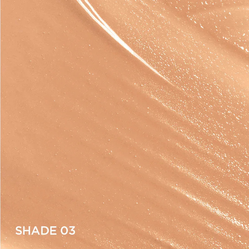 מרקם מייקאפ בגוון בז׳ טבעי Shade 03 מבית CHOZEN, תקריב של פורמולה מבריקה