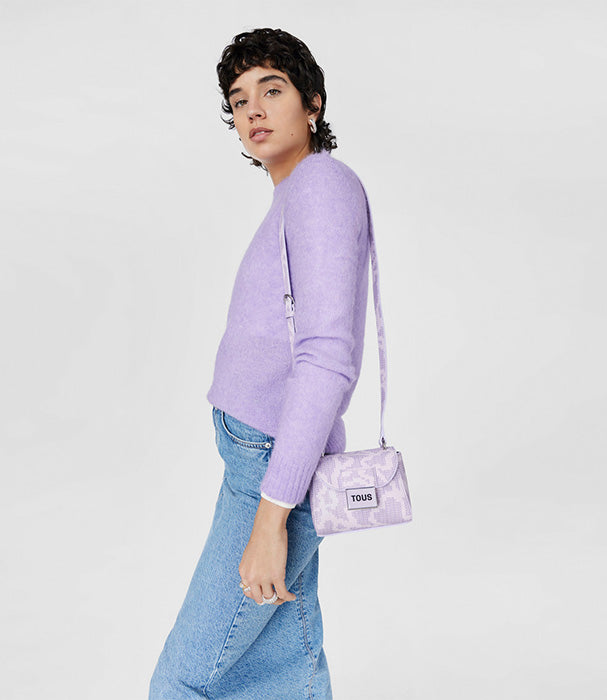 טואוס תיק מיני עשוי קנבס בצבע סגול