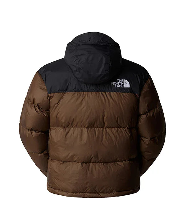 מעיל פוך חום עם קפוצ'ון ולוגו The North Face, אופנת חורף מותג מוביל CHOZEN