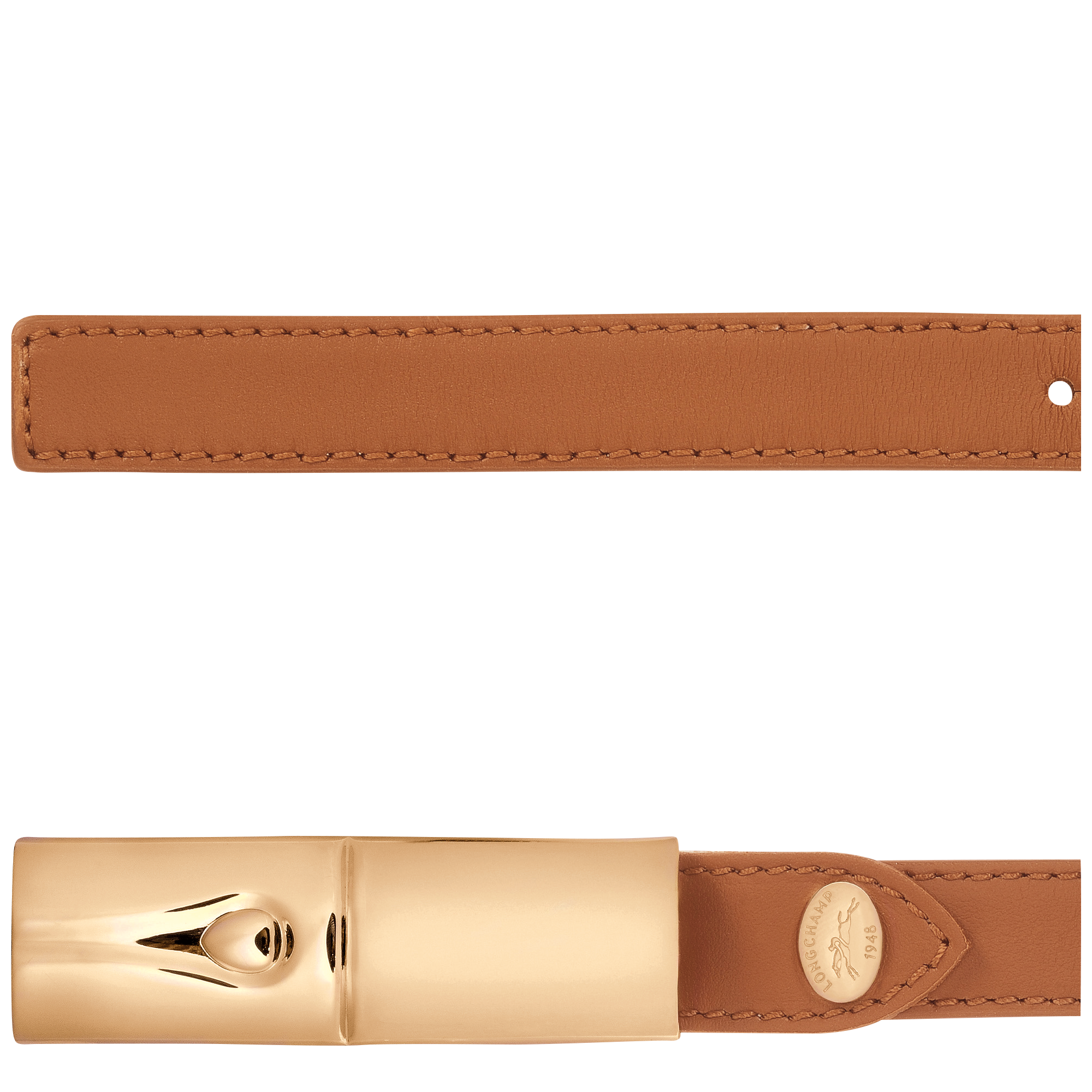 לונגשאמפ חגורה מעור Le Roseau חום - CHOZEN