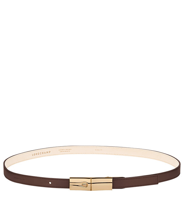 לונגשאמפ חגורה מעור Le Roseau חום כהה - CHOZEN