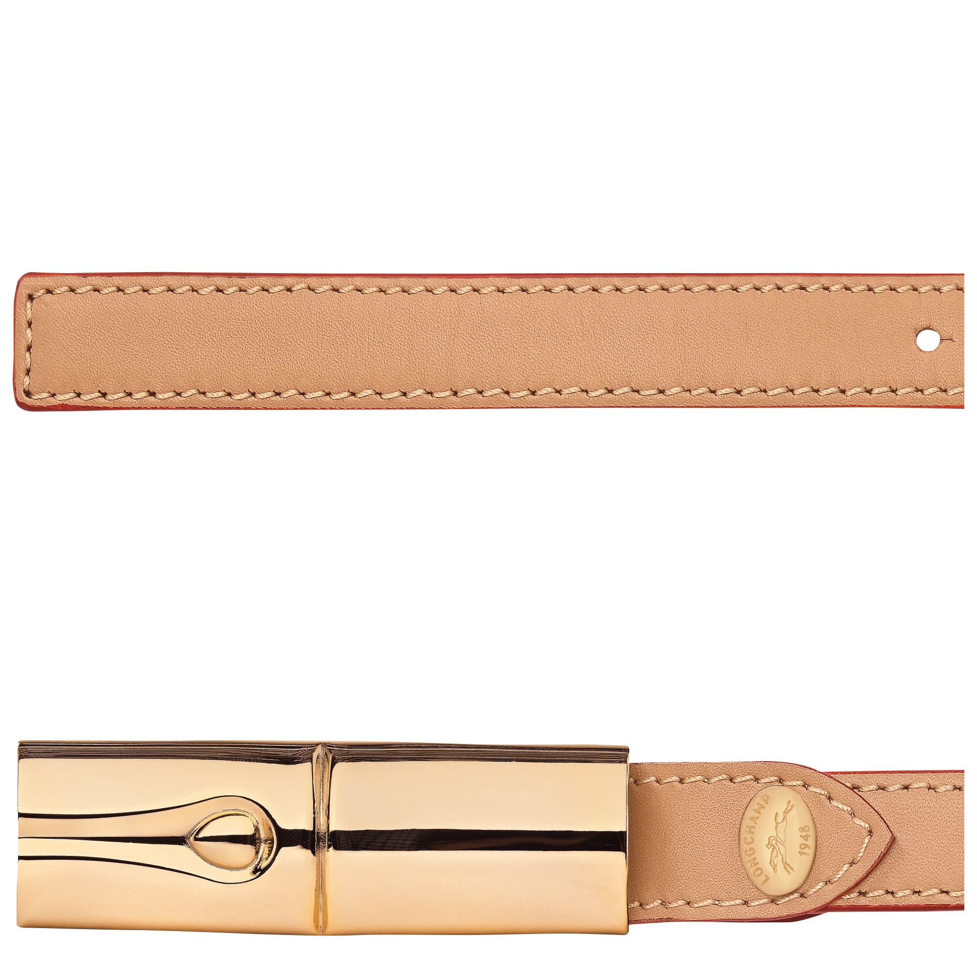 לונגשאמפ חגורה מעור Le Roseau חום בהיר - CHOZEN