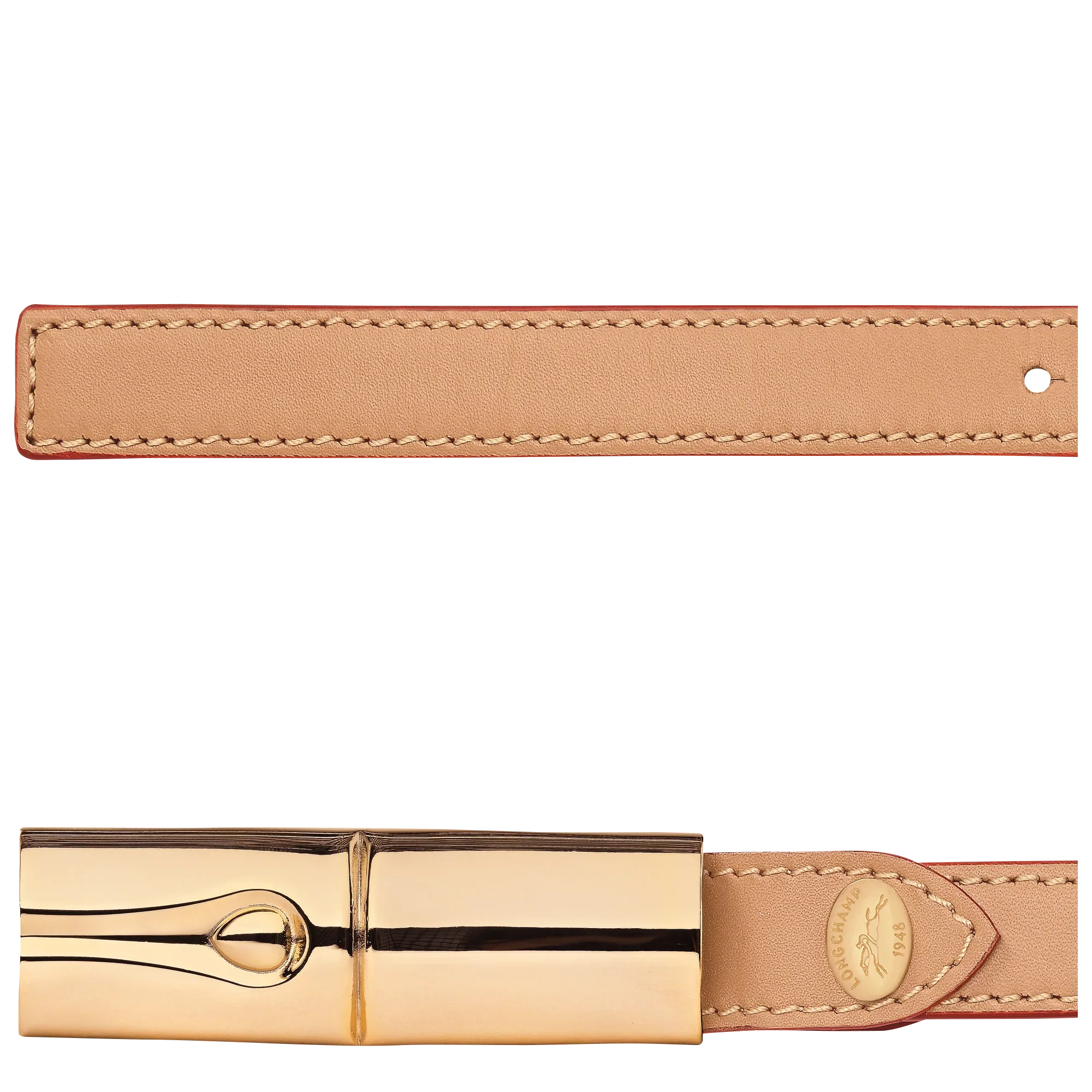 חגורת עור בצבע בז' עם אבזם זהב יוקרתי, מותג CHOZEN, אופנה יוקרתית מהיבואן הרשמי