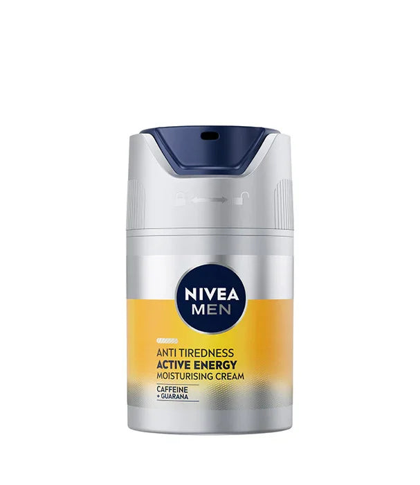 קרם לחות לגברים NIVEA MEN Active Energy, עיצוב מודרני, יבוא רשמי קבוצת אלפא