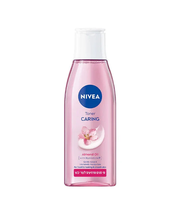 מי פנים לעור יבש NIVEA Caring בטעם שמן שקדים, מוצר טיפוח מהמותגים המובילים מבית CHOZEN