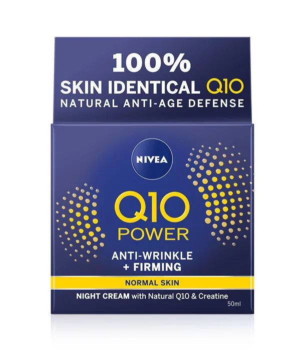 קרם לילה NIVEA Q10 POWER לעור רגיל, אנטי אייג'ינג ומיצוק, 50 מ"ל, נמכר ב-CHOZEN