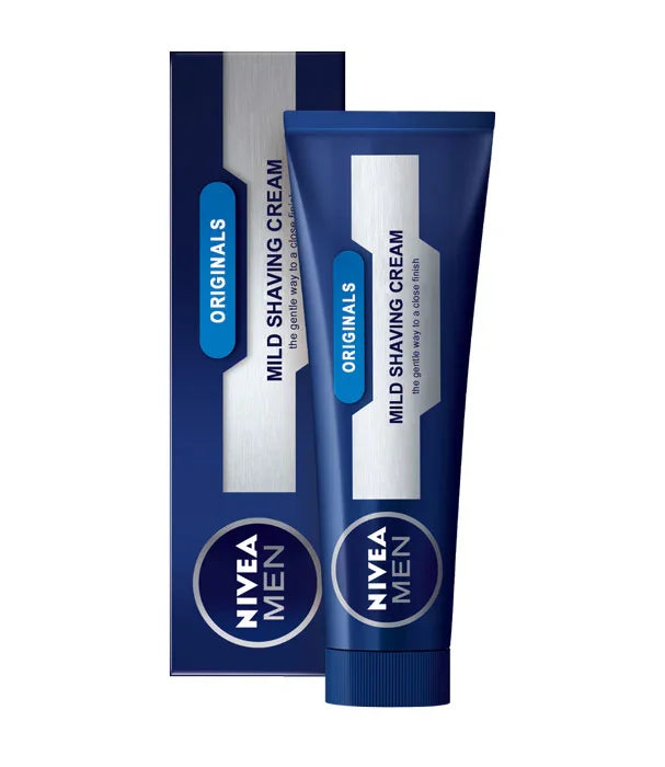 קרם גילוח עדין ניביאה מן NIVEA MEN באריזה כחולה, מוצר טיפוח לגבר מבית המותגים המובילים ב-CHOZEN