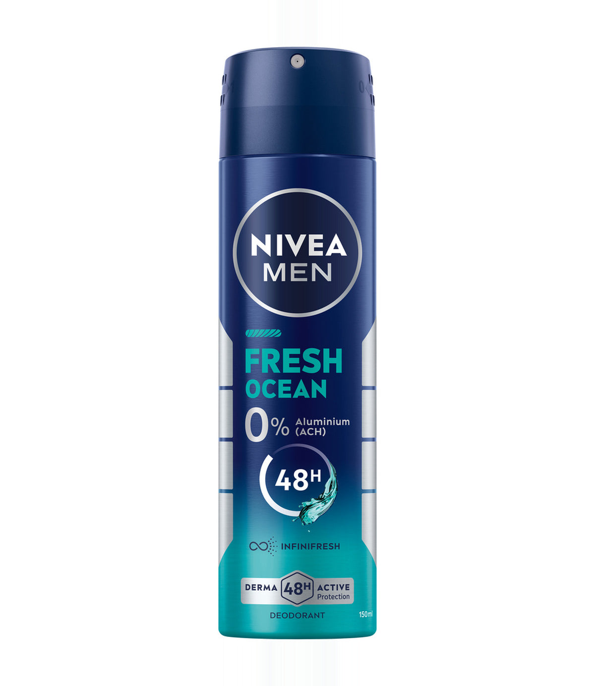 דאודורנט ספריי ניביאה לגברים Nivea Men Fresh Ocean על רקע לבן