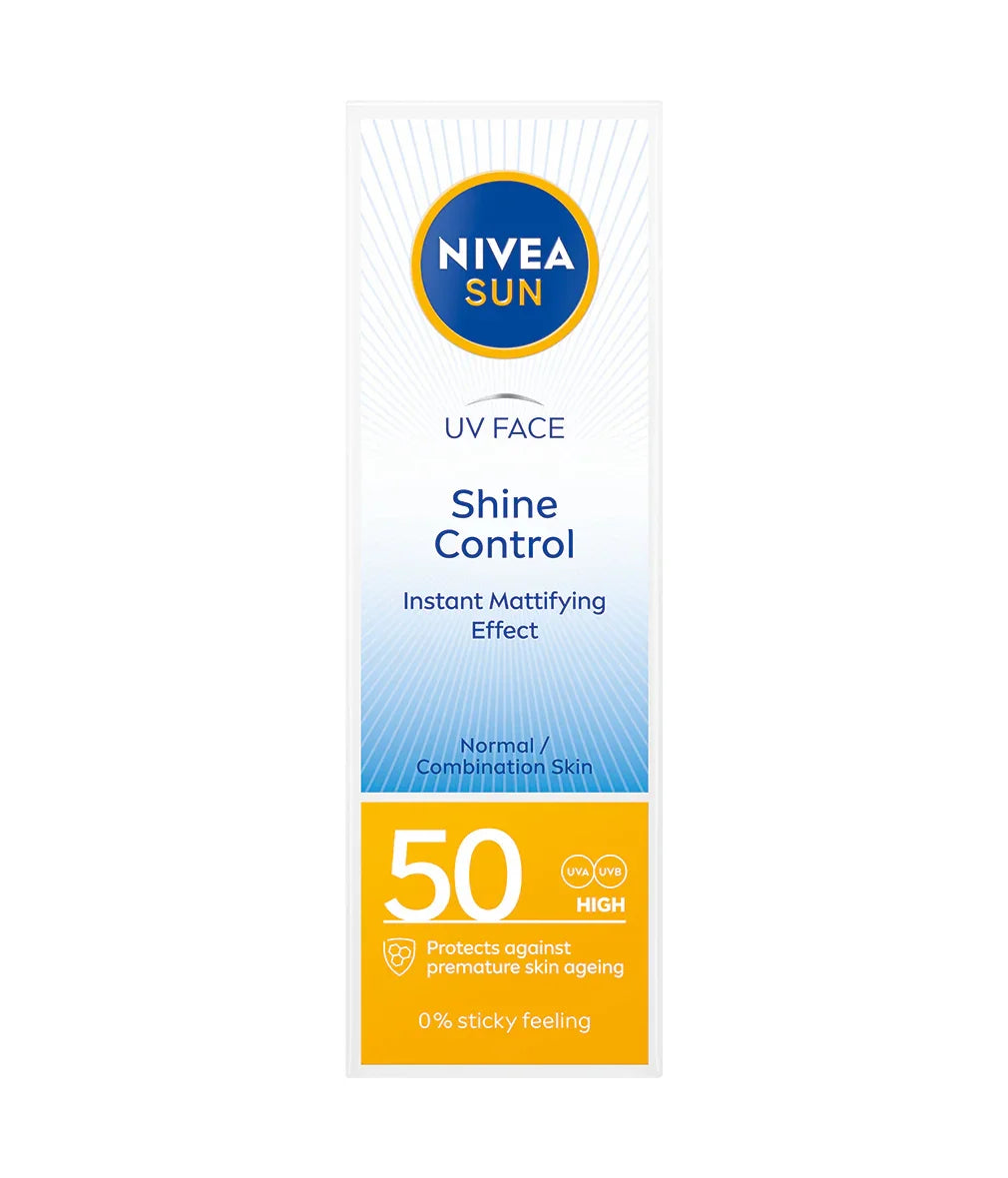 קרם הגנה לפנים NIVEA SUN SPF 50 Shine Control לעור רגיל, מותג מוביל בחנות CHOZEN