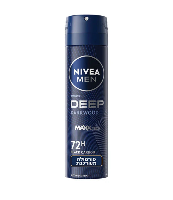דאודורנט ספריי Nivea Men Deep Darkwood, הגנה 72 שעות, מבית CHOZEN מותגים מובילים