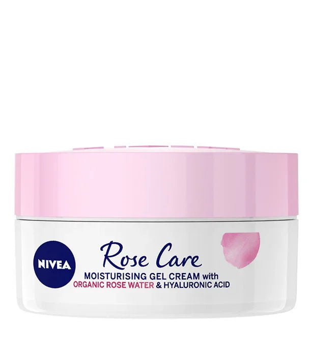קרם ג'ל לחות של ניבאה Rose Care עם מים אורגניים וחומצה היאלורונית, מכסה ורוד, CHOZEN מותגים מובילים