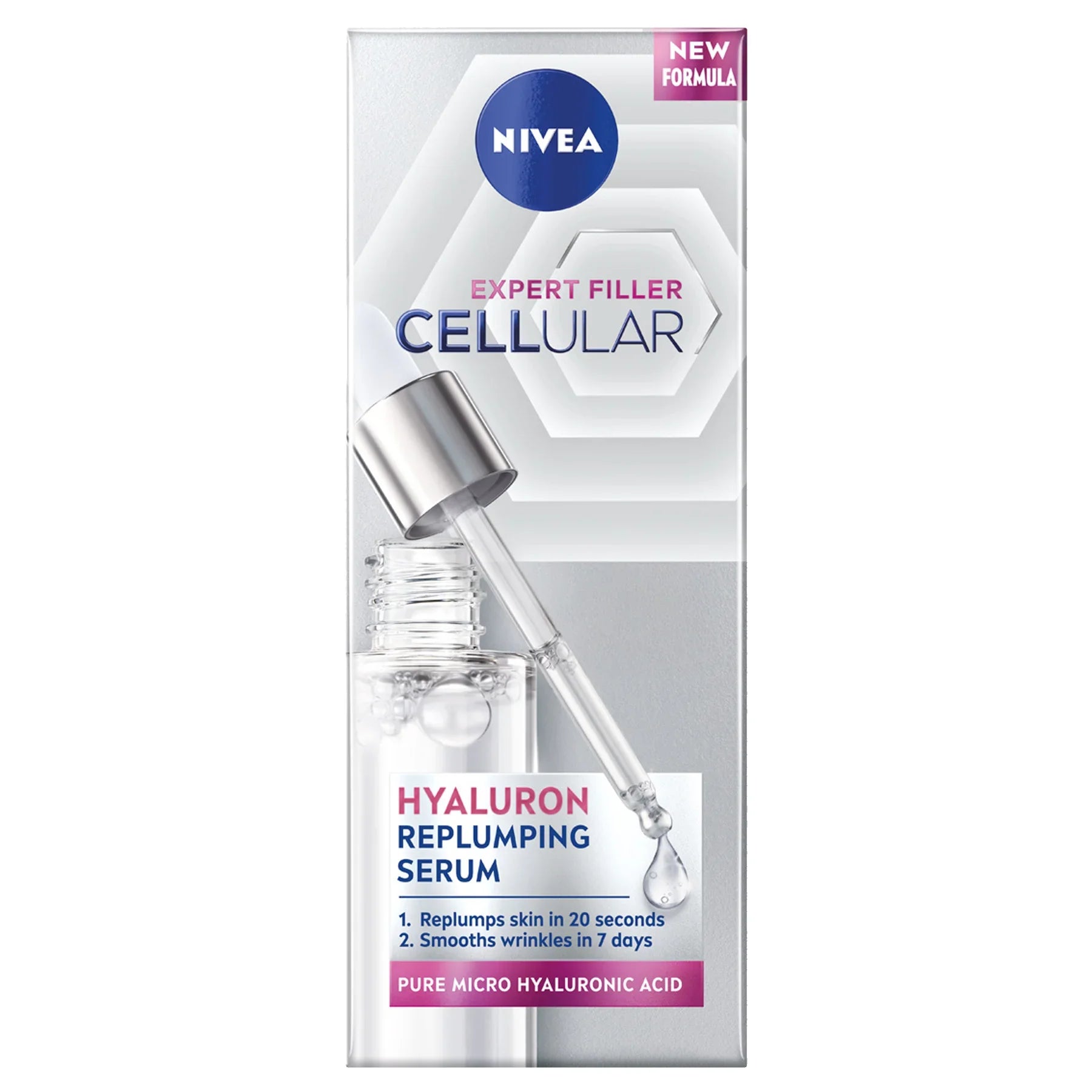 סרום NIVEA CELLULAR להחלקת קמטים, חומצה היאלורונית, מוצר טיפוח יופי CHOZEN