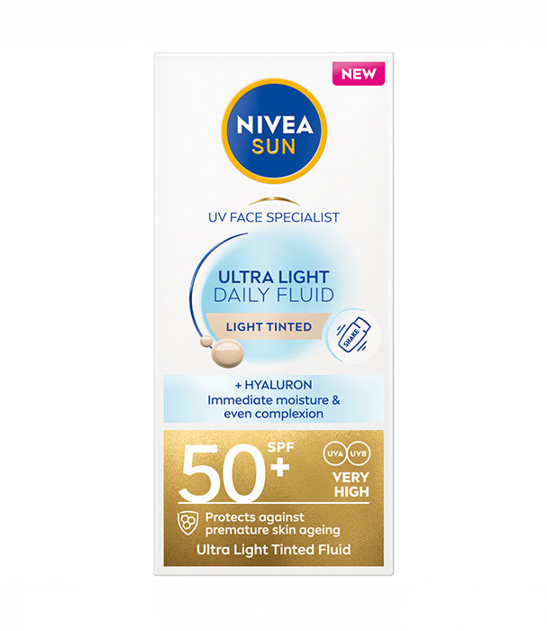 ניוואה SUN תחליב יום לפנים קליל במיוחד SPF 50 - גוון בהיר